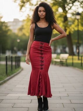 Brick reddish colored skirt